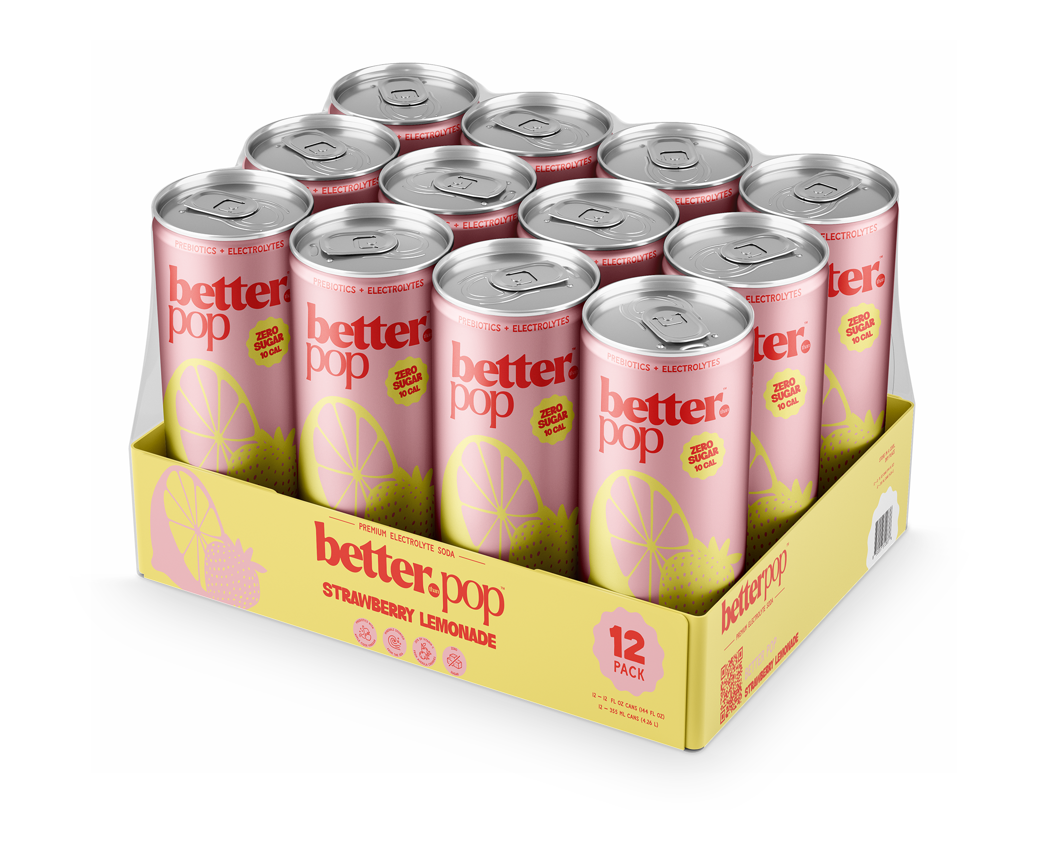 Electrolyte + Prebiotic Soda - Strawberry Lemonade