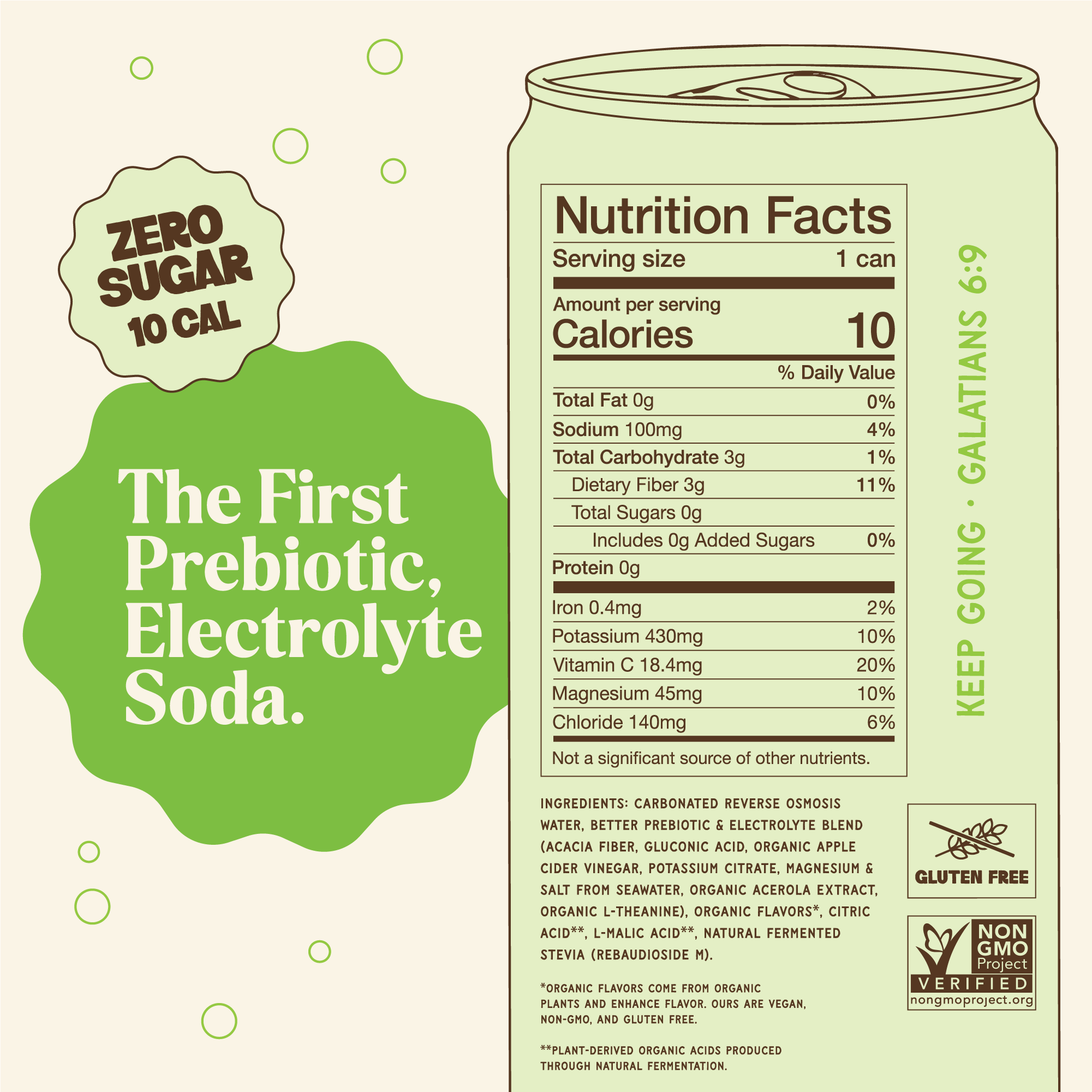 Electrolyte + Prebiotic Soda - Green Apple