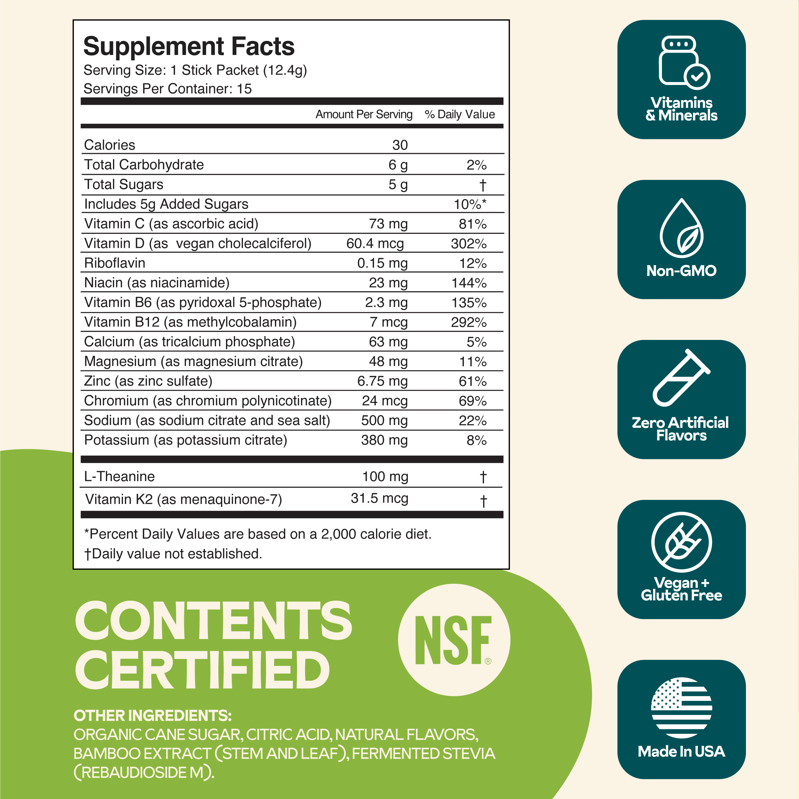 Lemon Lime : Electrolyte + Vitamin Supplement Powder