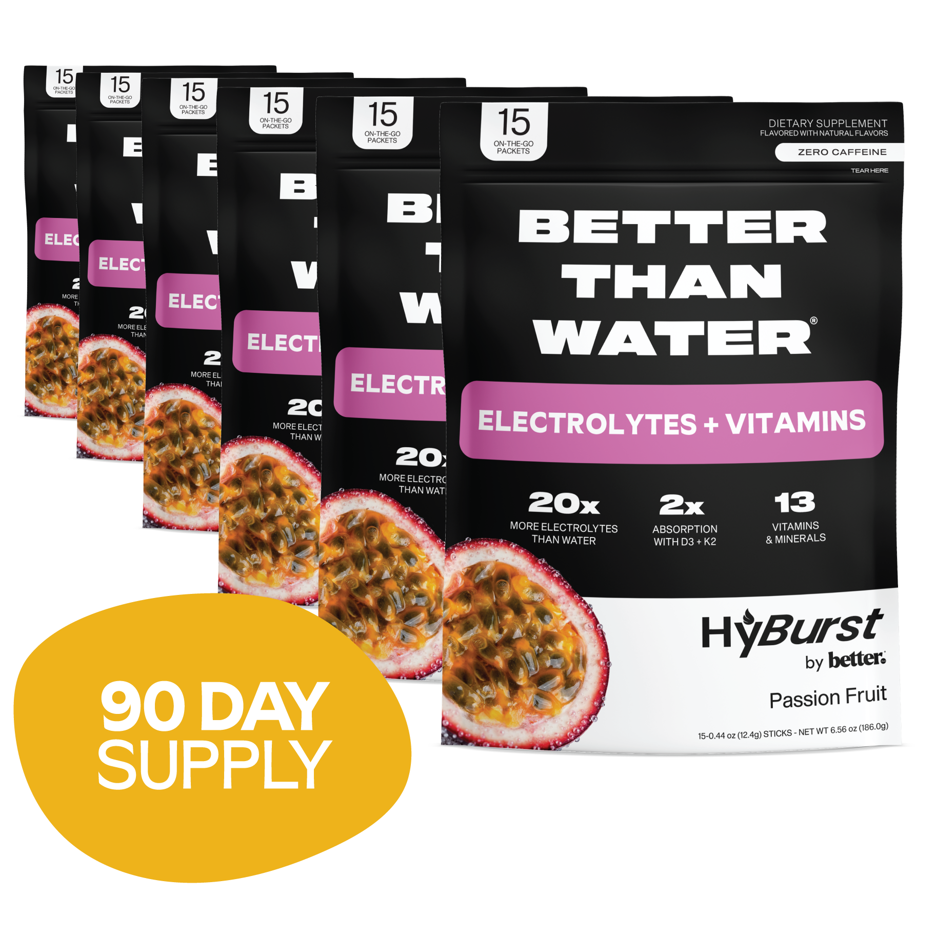 Passion Fruit: Electrolyte + Vitamin Supplement Powder Multipacks