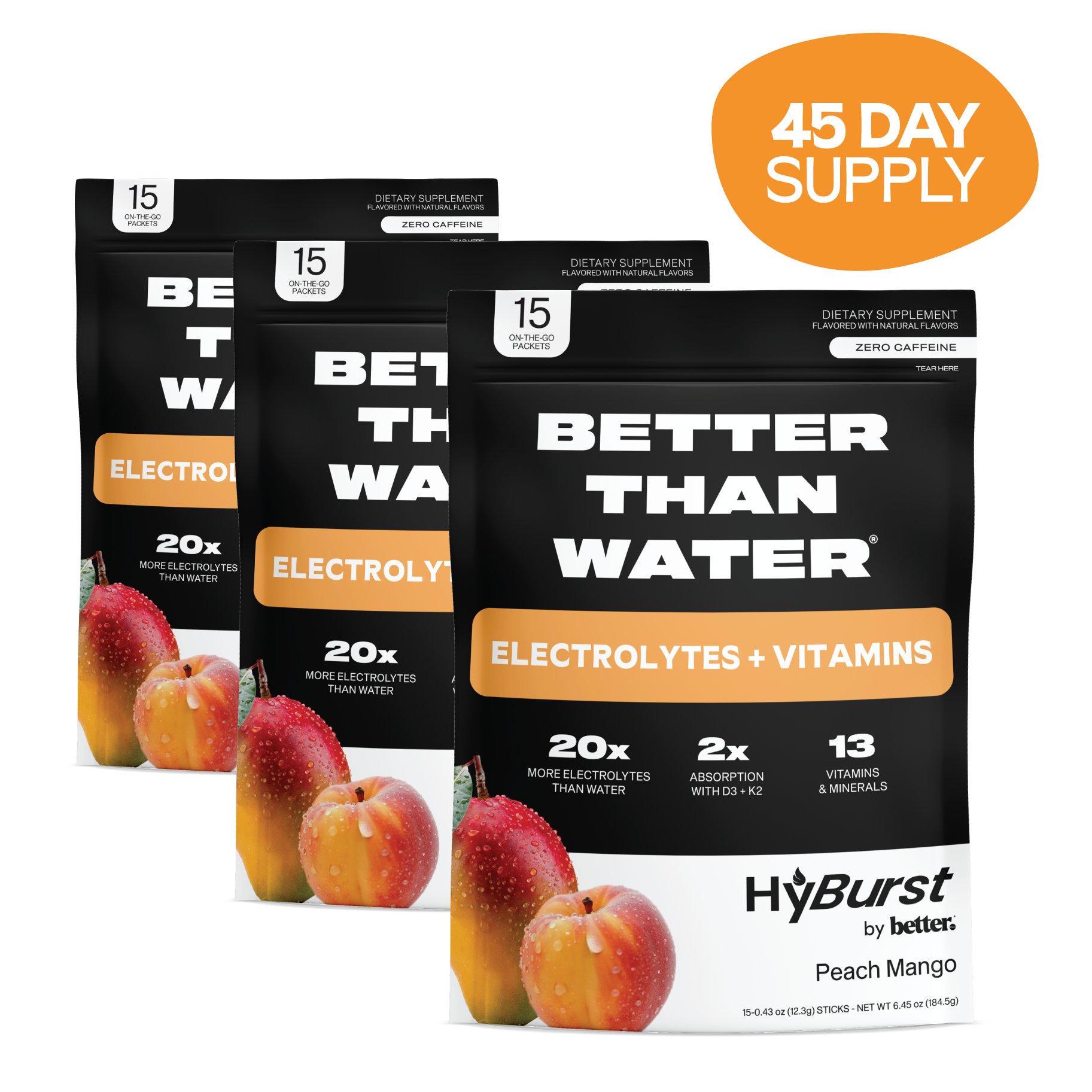 Peach Mango: Electrolyte + Vitamin Supplement Powder Multipacks