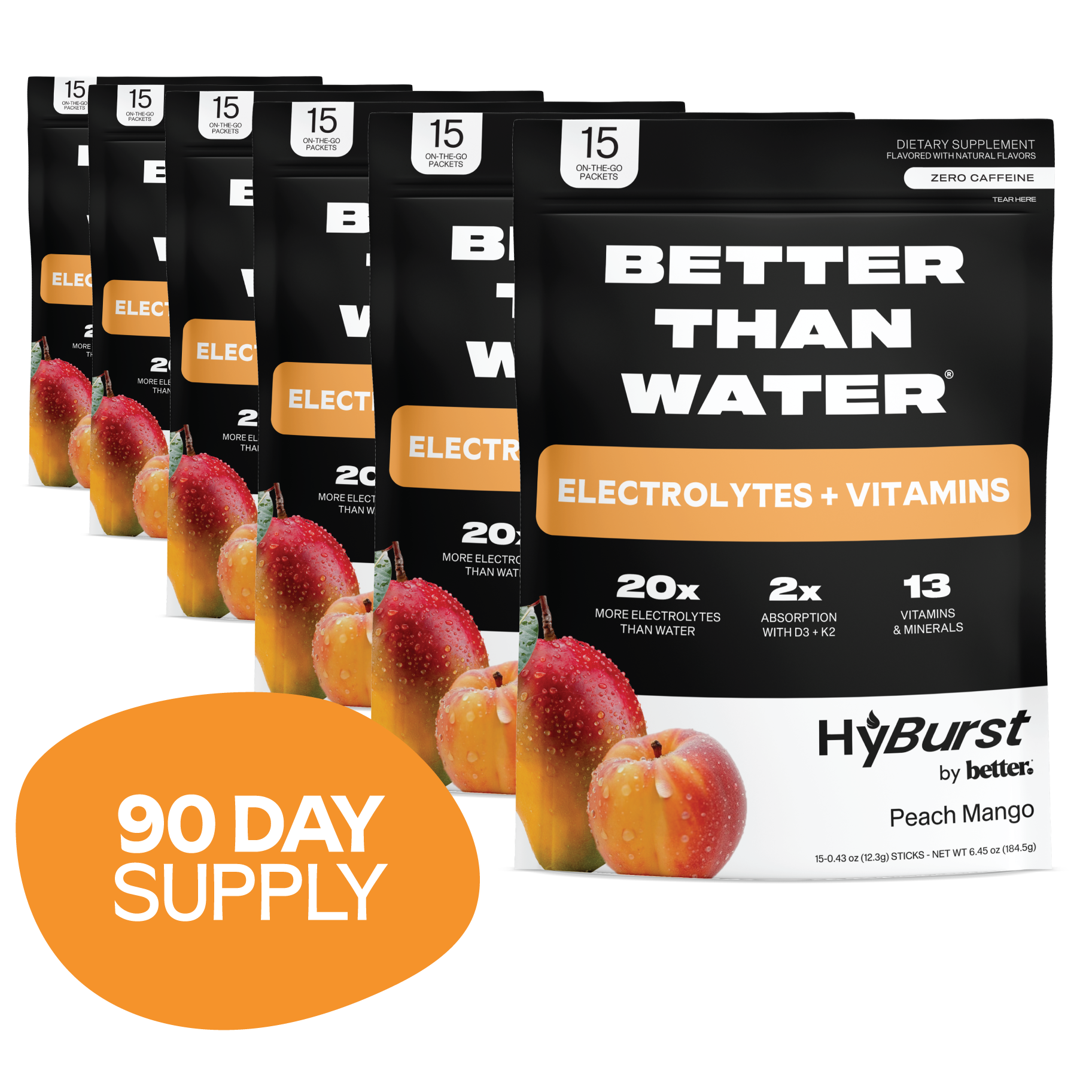 Peach Mango: Electrolyte + Vitamin Supplement Powder Multipacks