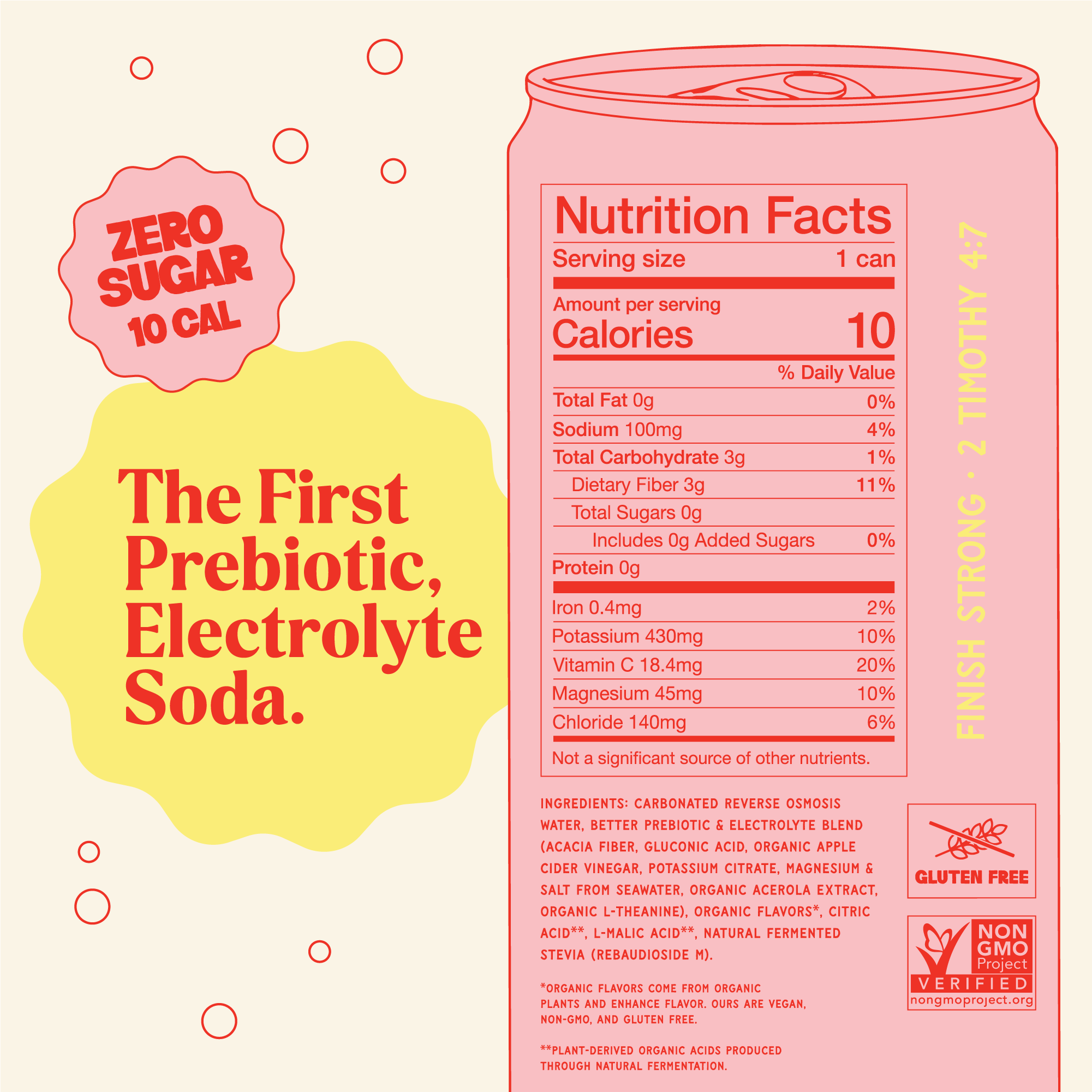 Electrolyte + Prebiotic Soda - Strawberry Lemonade