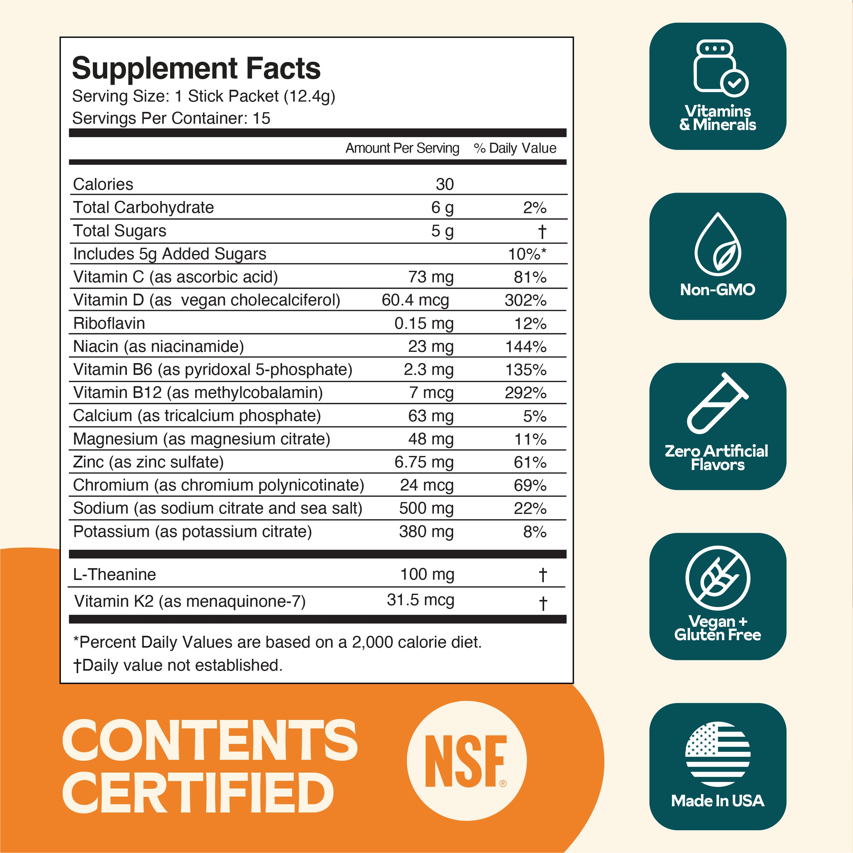 Tangerine Tango: Electrolyte + Vitamin Supplement Powder