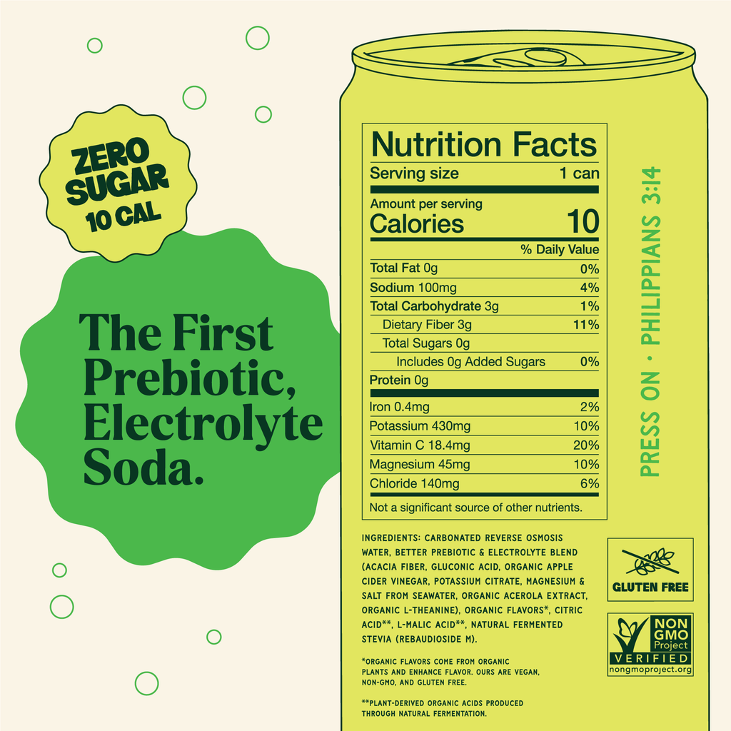 Electrolyte + Prebiotic Soda - Yuzu Lemon Lime